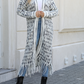 Knitted Fringed Long Cardigan - A&S All things Glam Boutique