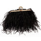 Feather Evening Clutch Vintage Banquet Handbag