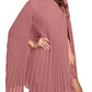 Rooscier Women's Mock Neck Cloak Sleeve Pleated Keyhole Back Flowy Party Midi Dress