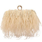 Feather Evening Clutch Vintage Banquet Handbag