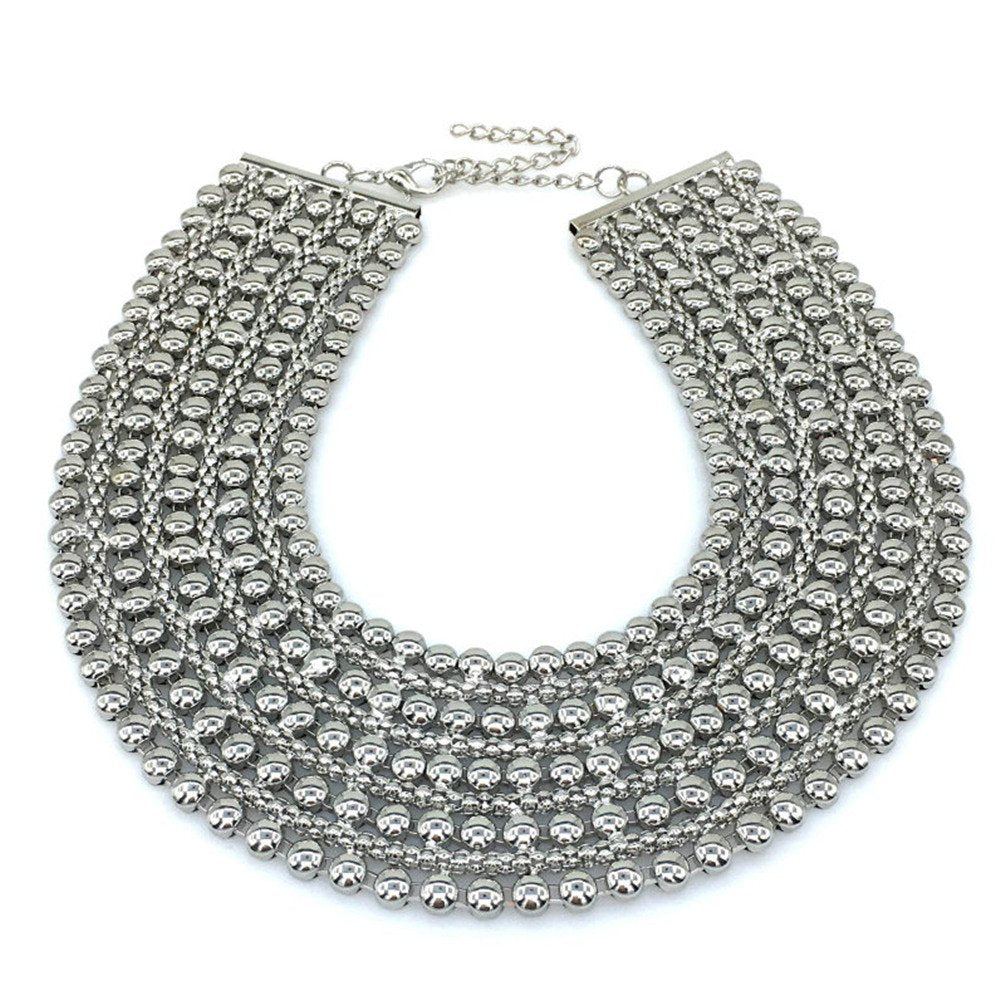 Chunky Metal Statement Necklace - A&S All things Glam Boutique