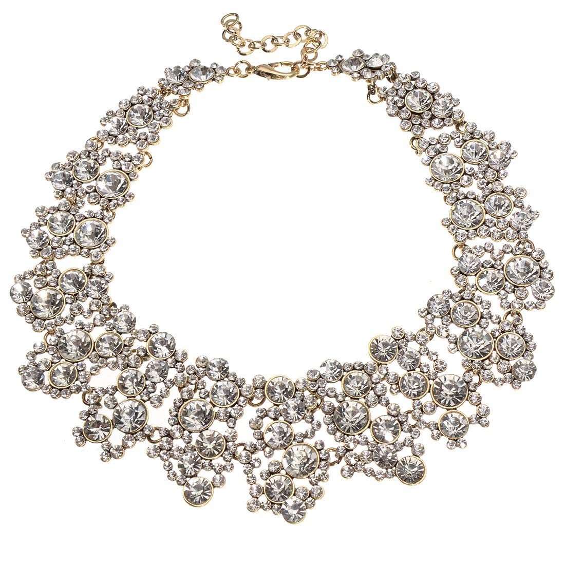 Jerollin Crystal Rhinestone/Pearl Statement Chain Necklace - A&S All things Glam Boutique