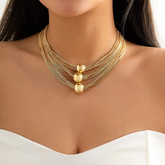 Chunky Bead Statement Choker Necklace - - A&S All things Glam Boutique