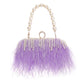 Feather Evening Clutch Vintage Banquet Handbag