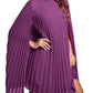 Rooscier Women's Mock Neck Cloak Sleeve Pleated Keyhole Back Flowy Party Midi Dress