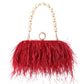 Feather Evening Clutch Vintage Banquet Handbag