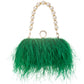 Feather Evening Clutch Vintage Banquet Handbag