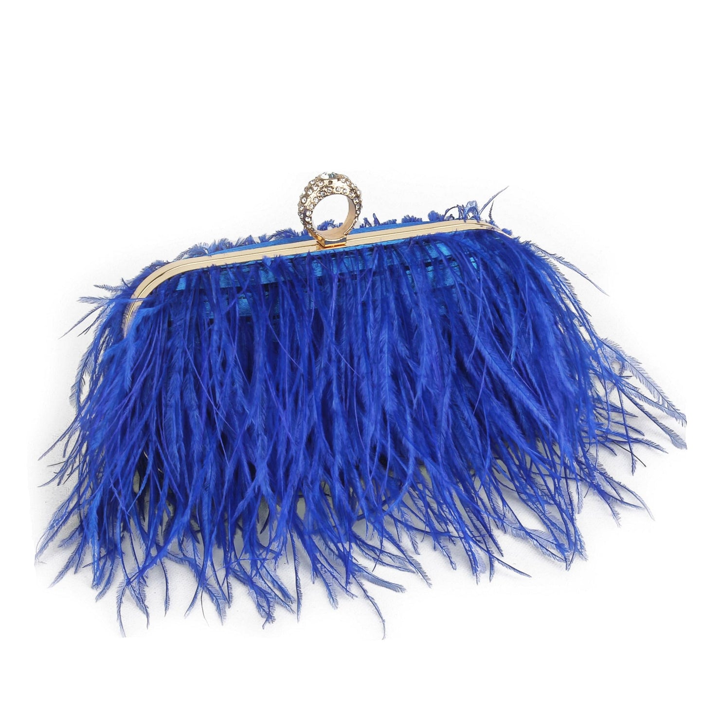 Feather Evening Clutch Vintage Banquet Handbag