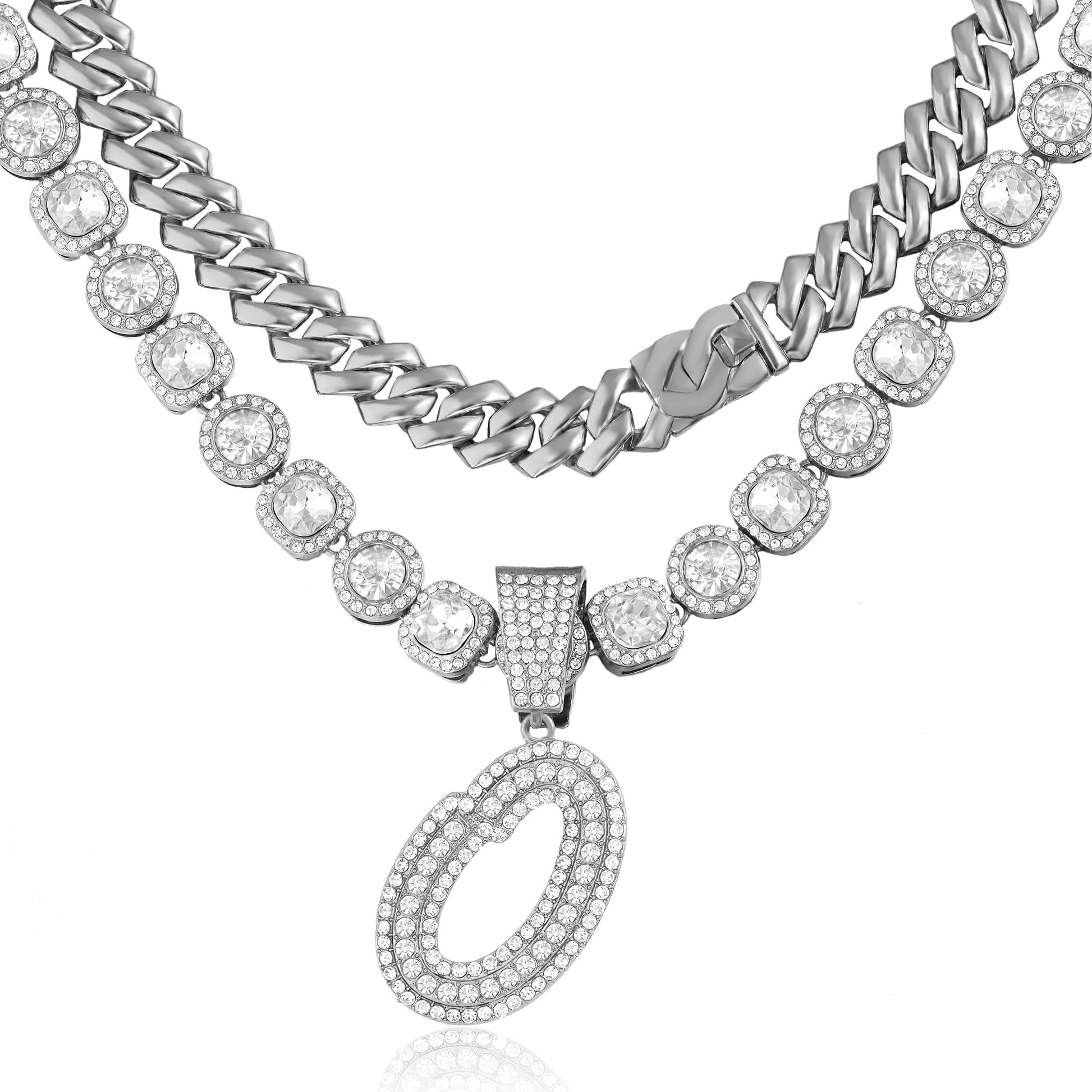 Cuban Link Chain for Women Cursive Initial Necklace - A&S All things Glam Boutique