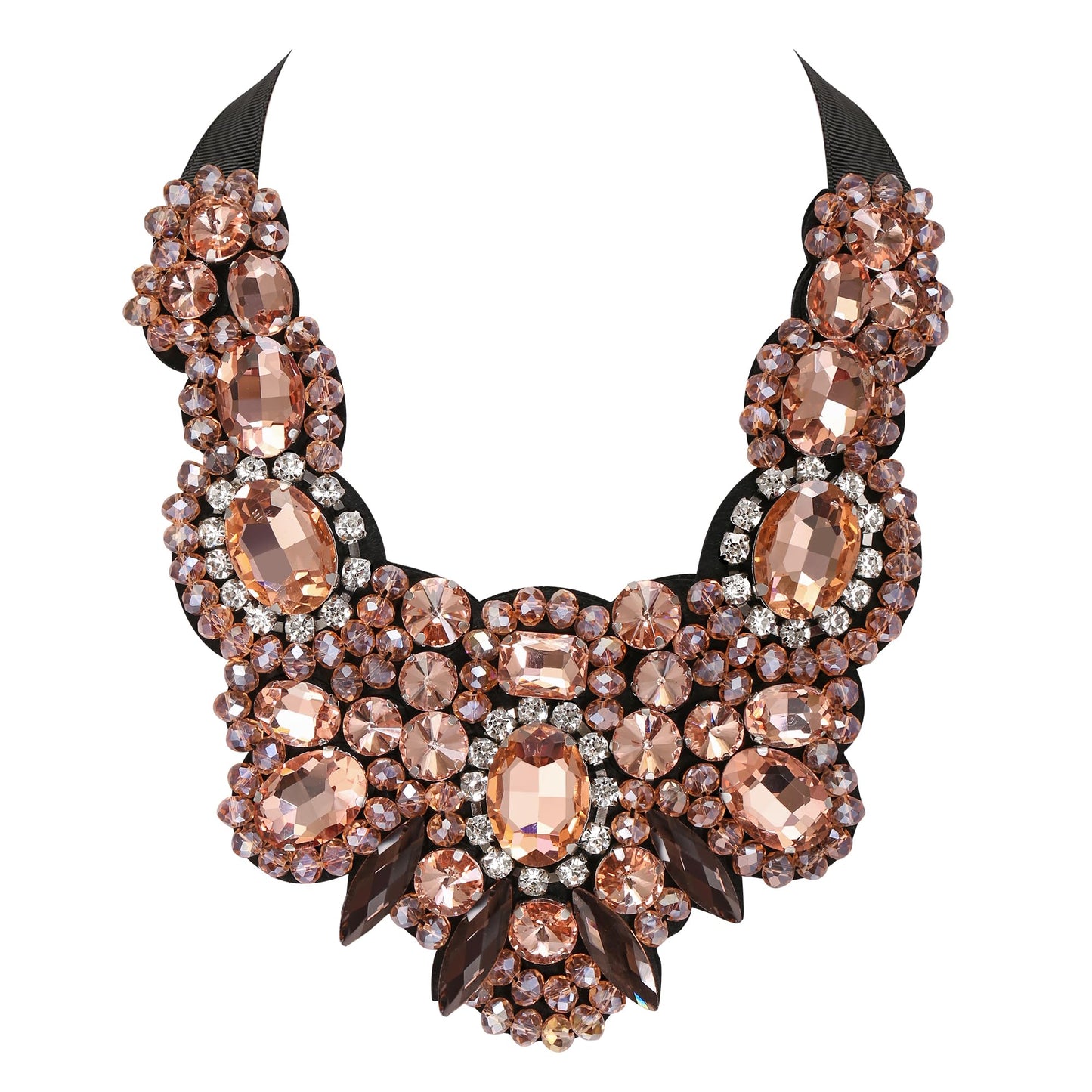 Flyonce Rhinestone Crystal Bib Chunky Collar Statement Necklace - A&S All things Glam Boutique