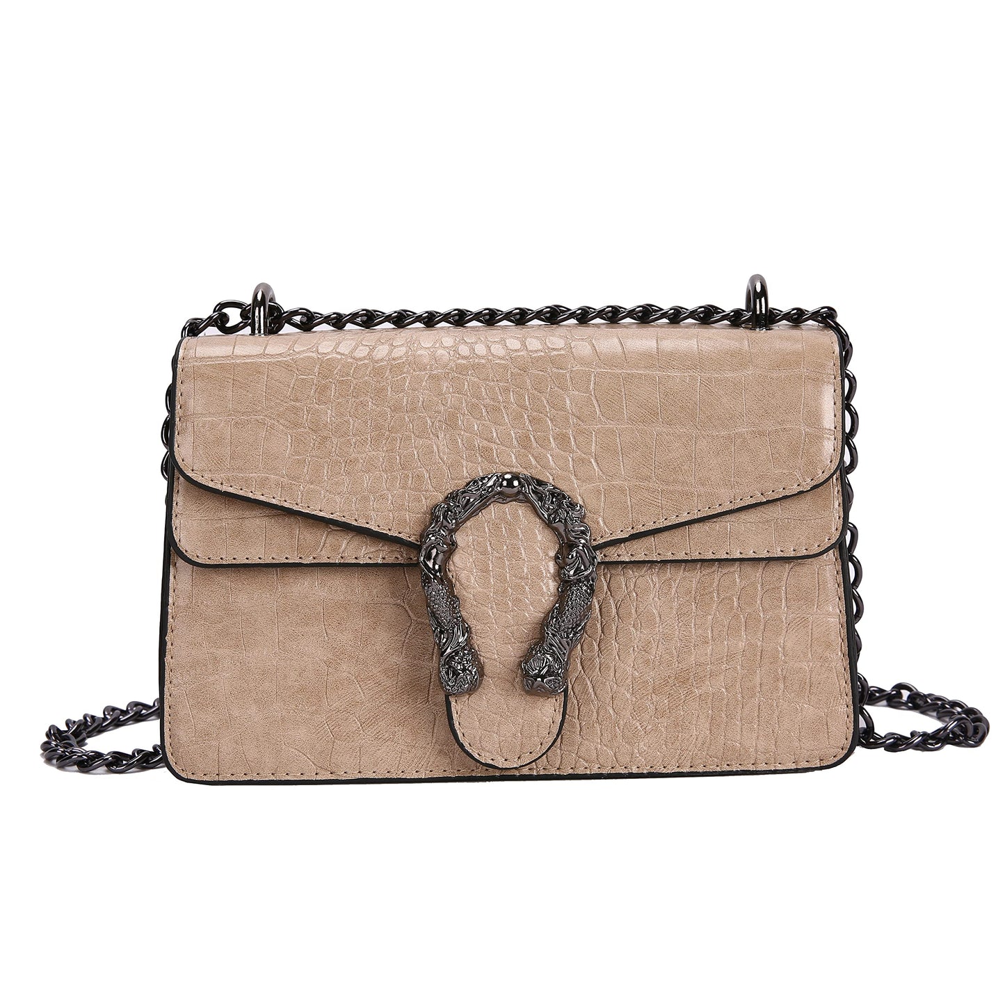 Leather Shoulder Bag Chain Purse  GG Inspired