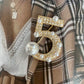 Number Five Rhinestone Bling Celebrity Brooch - A&S All things Glam Boutique