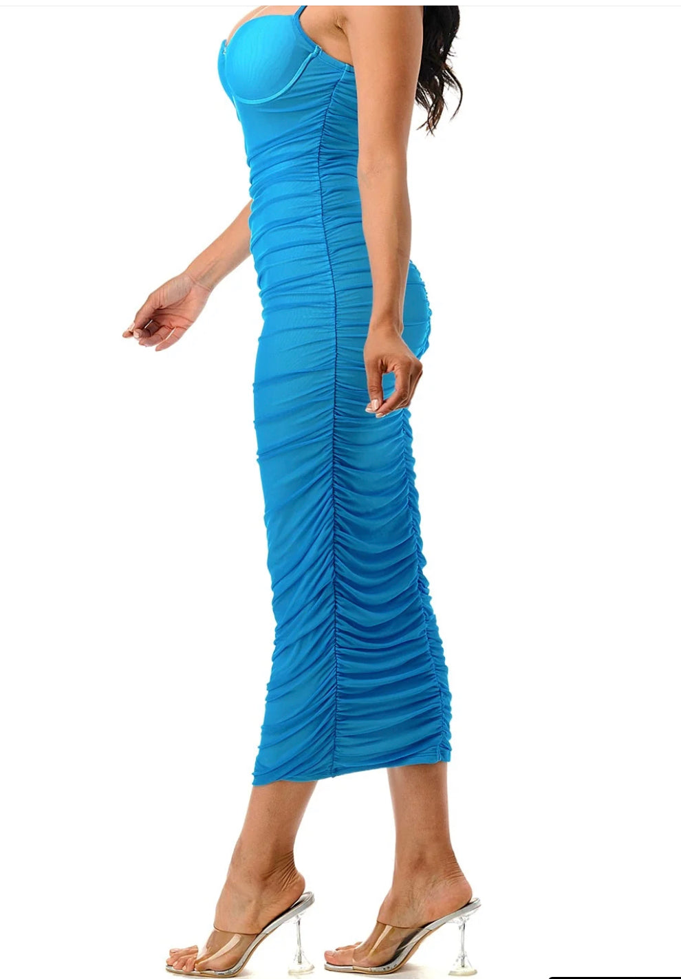 Spaghetti Strap Ruched Maxi Dress - A&S All things Glam Boutique