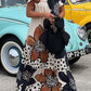 New Pocket One Shoulder Print Loose Casual Dopamine Dress