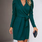 elegant long-sleeved waist skirt dress