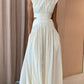 New solid color empty waist sexy exposed waist pleated large skirt dress