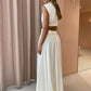 New solid color empty waist sexy exposed waist pleated large skirt dress