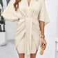 Elegant solid color waist dress for spring and summer