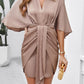 Elegant solid color waist dress for spring and summer