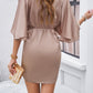 Elegant solid color waist dress for spring and summer