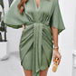 Elegant solid color waist dress for spring and summer