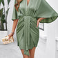 Elegant solid color waist dress for spring and summer