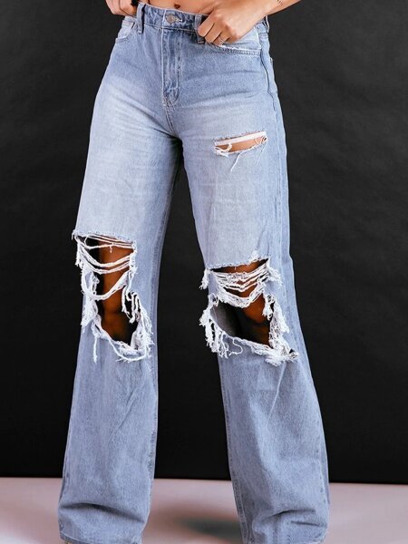 Running Water Wash Ripped Jeans - A&S All things Glam Boutique